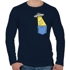 PRINTFASHION ZSEB-UFO - Férfi hosszú ujjú póló - Sötétkék
