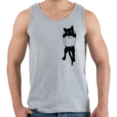 PRINTFASHION Zsebcica - Férfi atléta - Sport szürke