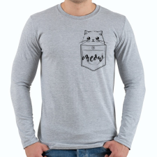 PRINTFASHION Zsebcica - Férfi hosszú ujjú póló - Sport szürke férfi póló