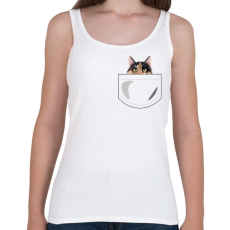 PRINTFASHION Zsebes macska - Női atléta - Fehér