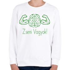 PRINTFASHION Zseni vagyok - Gyerek pulóver - Fehér gyerek pulóver, kardigán