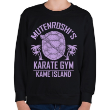 PRINTFASHION Zseniális teknős karate suli - Gyerek pulóver - Fekete gyerek pulóver, kardigán