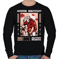 PRINTFASHION Zseniális teknős - Férfi pulóver - Fekete