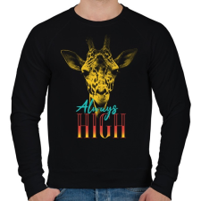 PRINTFASHION Zsiráf - Always High - Férfi pulóver - Fekete férfi pulóver, kardigán