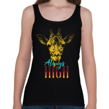 PRINTFASHION Zsiráf - Always High - Női atléta - Fekete női trikó