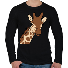 PRINTFASHION zsiráf - Férfi hosszú ujjú póló - Fekete