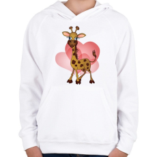 PRINTFASHION Zsiráf - Gyerek kapucnis pulóver - Fehér