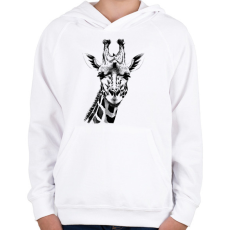 PRINTFASHION Zsiráf - Gyerek kapucnis pulóver - Fehér