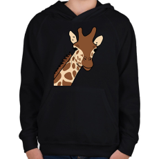 PRINTFASHION zsiráf - Gyerek kapucnis pulóver - Fekete