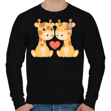 PRINTFASHION Zsiráf love - Férfi pulóver - Fekete férfi pulóver, kardigán