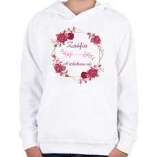 PRINTFASHION Zsófia - Gyerek kapucnis pulóver - Fehér