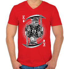 PRINTFASHION Zsugakirály - Férfi V-nyakú póló - Piros férfi póló