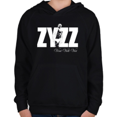 PRINTFASHION Zyzz - Veni Vidi Vici - Fehér - Gyerek kapucnis pulóver - Fekete
