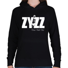PRINTFASHION Zyzz - Veni Vidi Vici - Fehér - Női kapucnis pulóver - Fekete