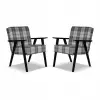  Prl Fotel, Retro Vintage Szett, Soler Family Furniture, Szürke Rácsos
