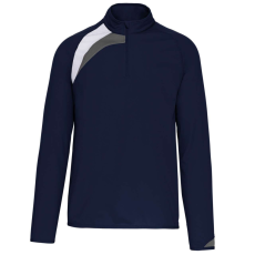 PROACT 1/4 cipzáras unisex tréning felső PA328, Sporty Navy/White/Storm Grey-S