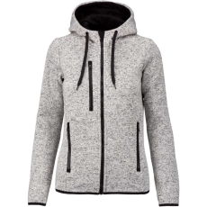 PROACT cipzáras kapucnis vastag Női pulóver bolyhos belsővel PA366, Light Grey Mélange-2XL