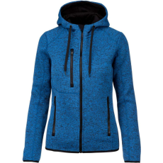 PROACT cipzáras kapucnis vastag Női pulóver bolyhos belsővel PA366, Light Royal Blue Mélange-3XL