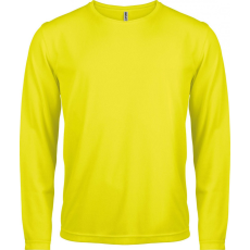 PROACT Férfi póló Proact PA443 Men'S Long-Sleeved Sports T-Shirt -XL, Fluorescent Yellow