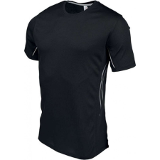 PROACT Férfi póló Proact PA465 Men&#039;S Short-Sleeved Sports T-Shirt -S, Black/Silver férfi póló