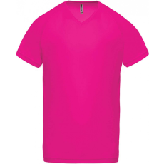 PROACT Férfi póló Proact PA476 Men’S v-neck Short Sleeve Sports T-Shirt -S, Fuchsia
