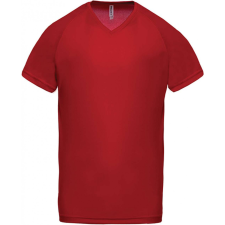 PROACT Férfi póló Proact PA476 Men’S v-neck Short Sleeve Sports T-Shirt -XL, Red férfi póló