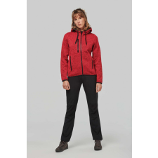 PROACT Női kabát Proact PA366 Ladies’ Heather Hooded Jacket -S, Red Melange női dzseki, kabát