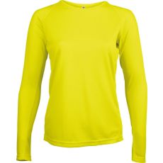 PROACT Női póló Proact PA444 Ladies' Long-Sleeved Sports T-Shirt -L, Fluorescent Yellow