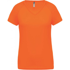 PROACT Női póló Proact PA477 Ladies’ v-neck Short Sleeve Sports T-Shirt -2XL, Fluorescent Orange női póló