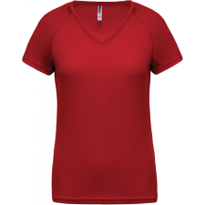 PROACT Női póló Proact PA477 Ladies’ v-neck Short Sleeve Sports T-Shirt -XS, Red női póló