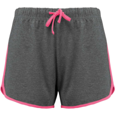 PROACT Női sport rövidnadrág PA1021, Grey Heather/Fluorescent Pink-XS