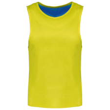 PROACT PA048 két rétgű, eltérő színű gyerek ujjatlan kifordítható sportpóló Proact, Fluorescent Yellow/Sporty Royal Blue-10/14 gyerek póló