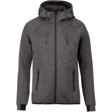 PROACT PA358 kapucnis cipzáras vastag sztreccs férfi pulóver Proact, Deep Grey Heather-M