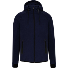 PROACT PA358 kapucnis cipzáras vastag sztreccs férfi pulóver Proact, French Navy Heather-3XL