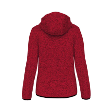 PROACT PA366 cipzáras kapucnis vastag Női pulóver bolyhos belsővel Proact, Red Melange-3XL