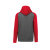PROACT PA370 gyerek kapucnis pulóver, kétszínű raglán ujjú Proact, Grey Heather/Sporty Red-10/12