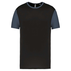 PROACT PA4023 kétszínű rövid ujjú környakas unisex sportpóló Proact, Black/Sporty Grey-XL
