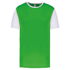 PROACT PA4023 kétszínű rövid ujjú környakas unisex sportpóló Proact, Green/White-M