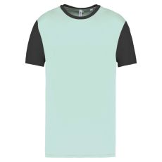 PROACT PA4023 kétszínű rövid ujjú környakas unisex sportpóló Proact, Ice Mint/Dark Grey-M