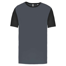 PROACT PA4023 kétszínű rövid ujjú környakas unisex sportpóló Proact, Sporty Grey/Black-2XL