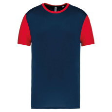 PROACT PA4023 kétszínű rövid ujjú környakas unisex sportpóló Proact, Sporty Navy/Sporty Red-S