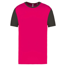 PROACT PA4023 kétszínű rövid ujjú környakas unisex sportpóló Proact, Sporty Pink/Dark Grey-XS