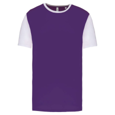 PROACT PA4023 kétszínű rövid ujjú környakas unisex sportpóló Proact, Sporty Purple/White-S