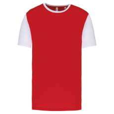 PROACT PA4023 kétszínű rövid ujjú környakas unisex sportpóló Proact, Sporty Red/White-3XL