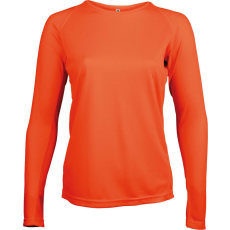 PROACT PA444 Női hosszú ujjú kereknyakú sportpóló Proact, Fluorescent Orange-L