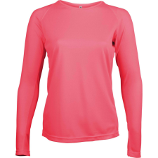 PROACT PA444 Női hosszú ujjú kereknyakú sportpóló Proact, Fluorescent Pink-M női póló