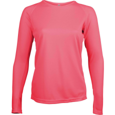 PROACT PA444 Női hosszú ujjú kereknyakú sportpóló Proact, Fluorescent Pink-XS