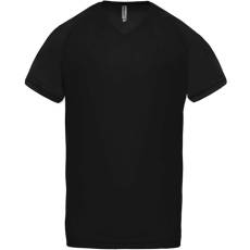 PROACT PA476 V-nyakú férfi rövid ujjú sportpóló Proact, Black-XL