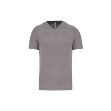 PROACT PA476 V-nyakú férfi rövid ujjú sportpóló Proact, Fine Grey-XS