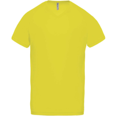 PROACT PA476 V-nyakú férfi rövid ujjú sportpóló Proact, Fluorescent Yellow-L